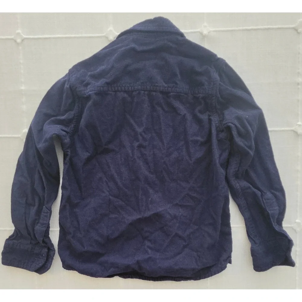 Pantaloons Junior Boys Navy Blue Corduroy Long Sleeve Button Down Shirt 5-6Y